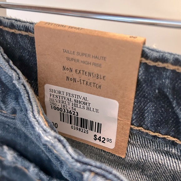 New Garage Festival Short, Beverly Hills Blue, High Rise Jean Shorts, Size 00 - Picture 5 of 6